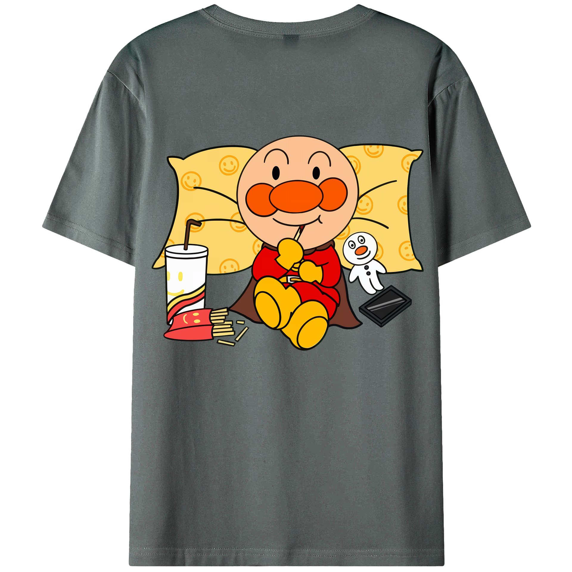 （画像用） アンパンマン Anpanman 綿100％ メンズ半袖Tシャツ（バックプリント） 通気性
